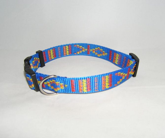 Ovratnica-za-psa-modra-indian-25-mm